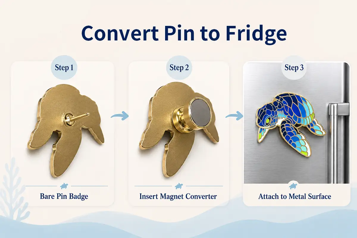  Pin to Magnetic Brooch Converter 