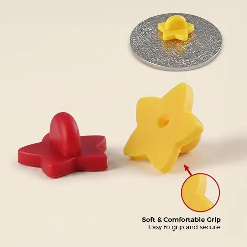 Star shaped Rubber Clutch Pin Backing Star shaped Rubber Clutch Pin Backing
