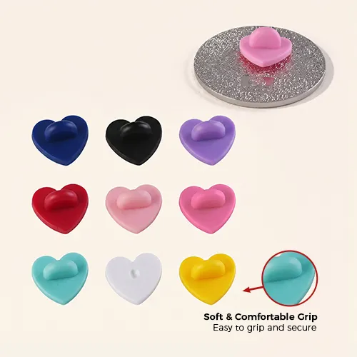 Heart shaped Rubber Clutch Pin Backing Heart shaped Rubber Clutch Pin Backing