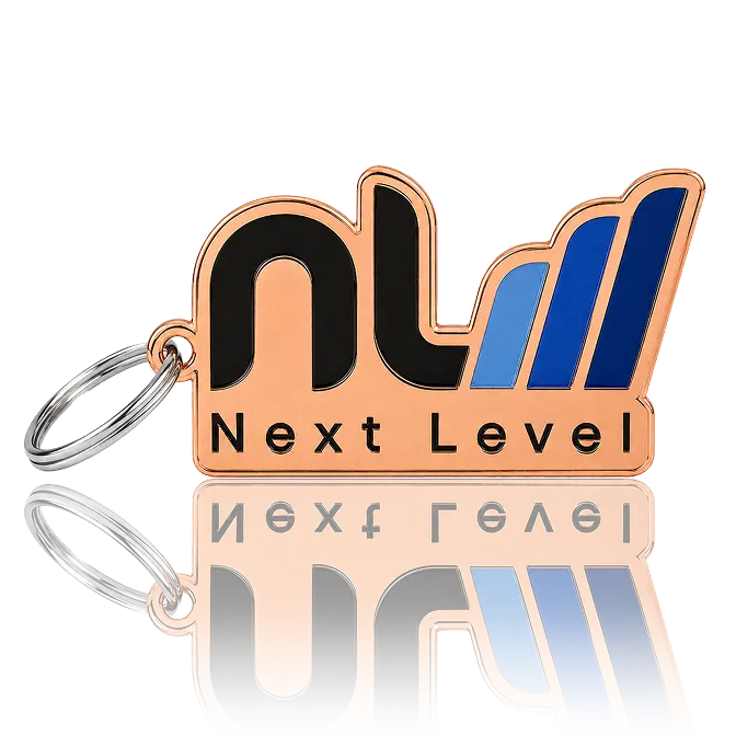Next Level Enamel Key ring with Shiney Copper