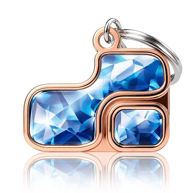 Shiney Copper Key Ring with  Rhinestone