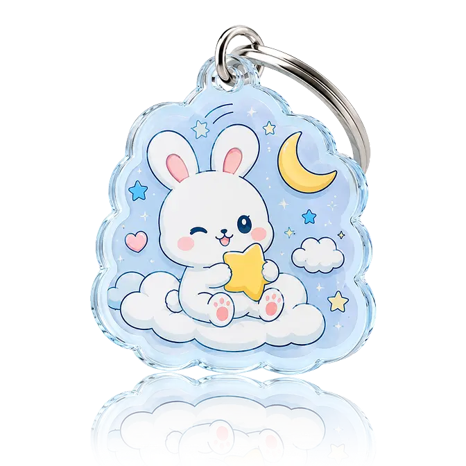 blue transparent acrylic keychain for kids