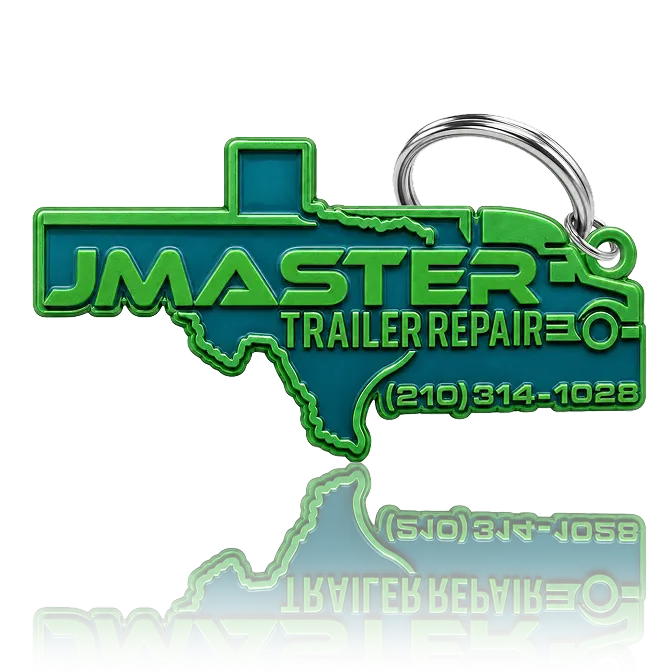 company marketing keychain with dye green