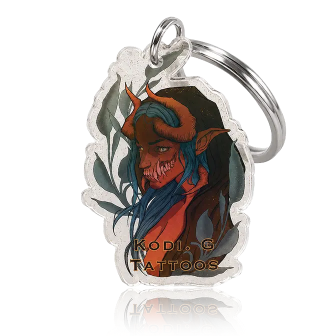gillter finish acrylic keychain for game character