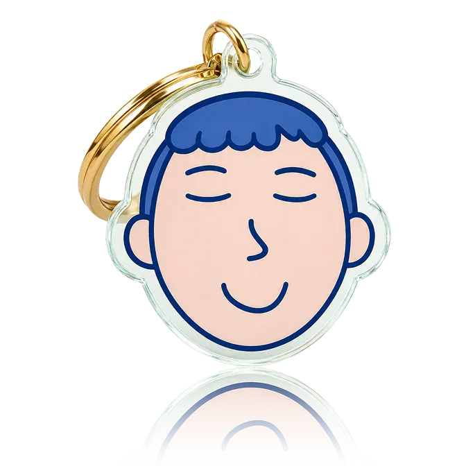 cartoon avatar keychain for green transparent acrylic