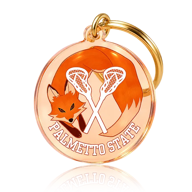 Orange transparent acrylic key ring for animal protection theme