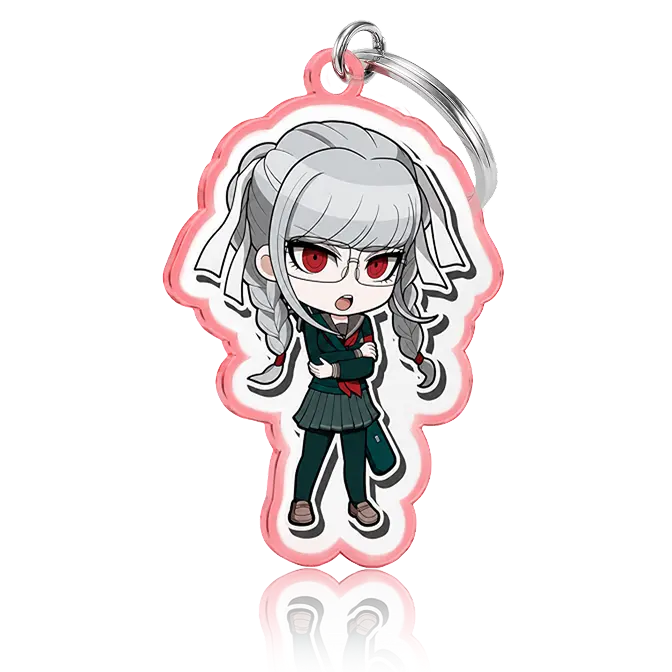 red transparent acrylic key ring for anime character