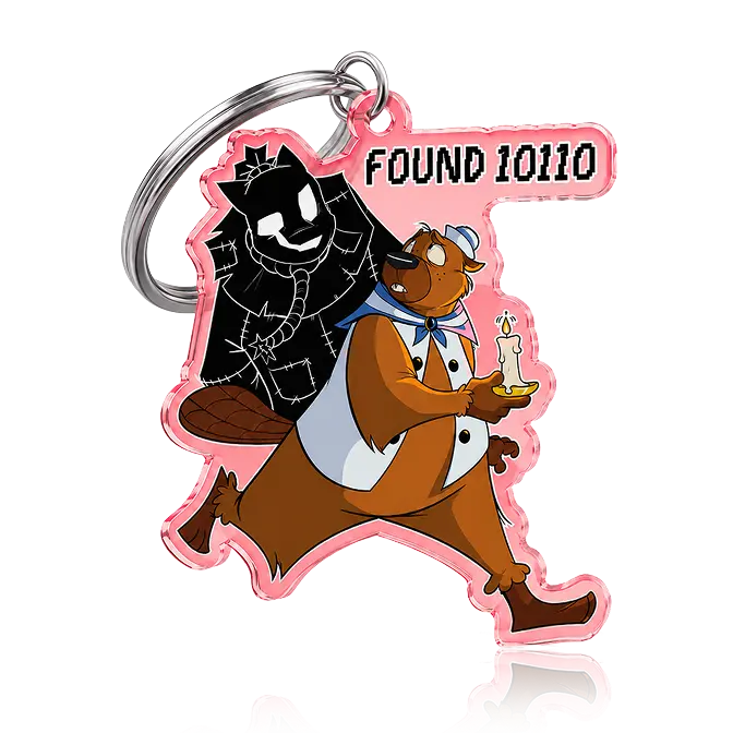red transparent acrylic key ring for cartoon