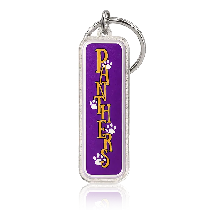 panthers acrylic key chain with gillter