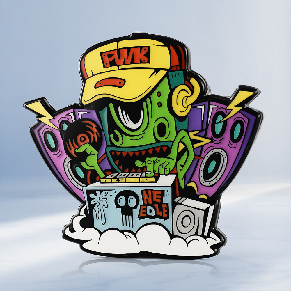 Custom Electro-Monster Rotary Soft Enamel Pins