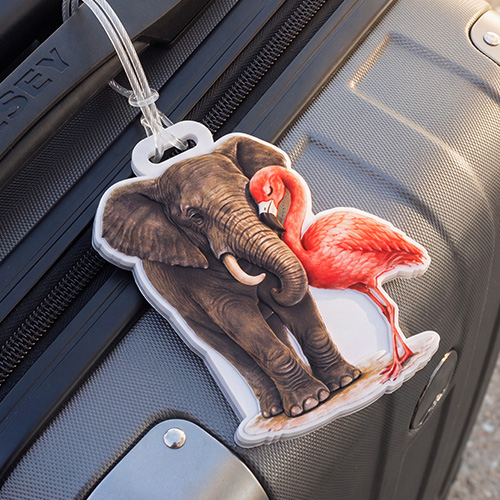 Elephant Flamingo PVC Luggage Tag
