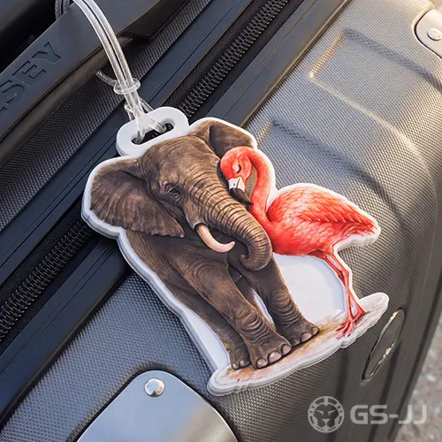 Elephant Flamingo PVC Luggage Tag Elephant Flamingo PVC Luggage Tag