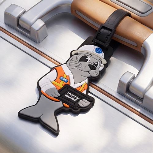 MSPE Engineer Seal Mascot Soft PVC Luggage Tag