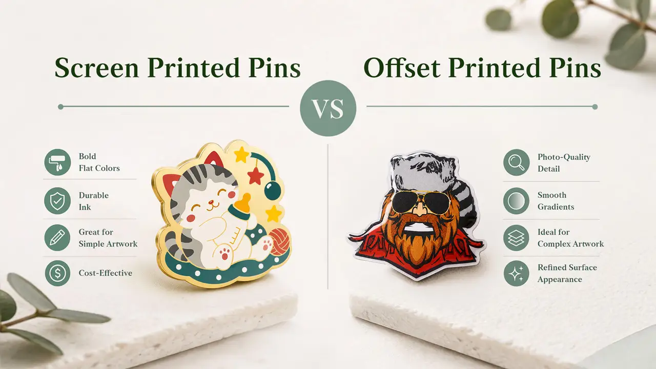 Screen Printed VS Offset Printed Pins