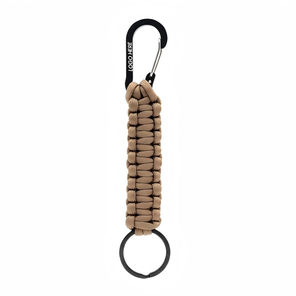 Brown Promo Paracord Keychain With Carabiner Brown Promo Paracord Keychain With Carabiner