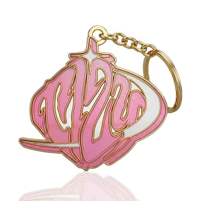 logo enamel metal key ring with transparent