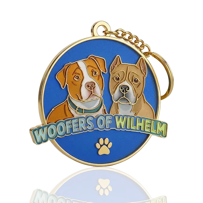 dog event enamel key ring with transparent