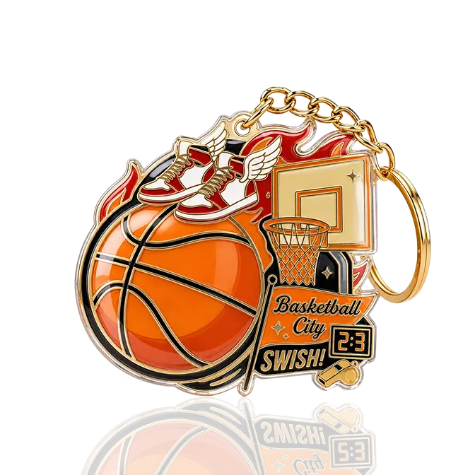 sport expoy dome enamel keychain