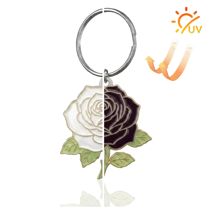 UV light transformation keychain for rose