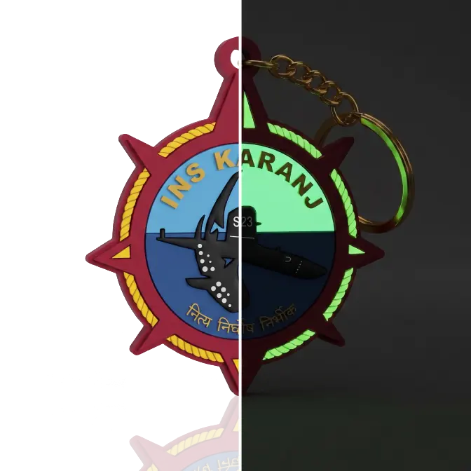 PVC key ring with glow in the dark