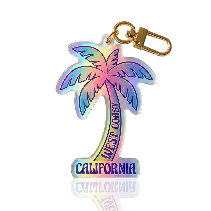 tree key chain with rainbow finish
