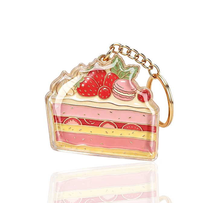cake expoy dome acrylic keychain