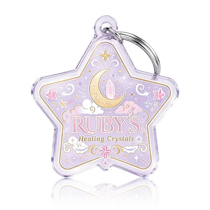 Star shape keychains with purple transparent acrylic 