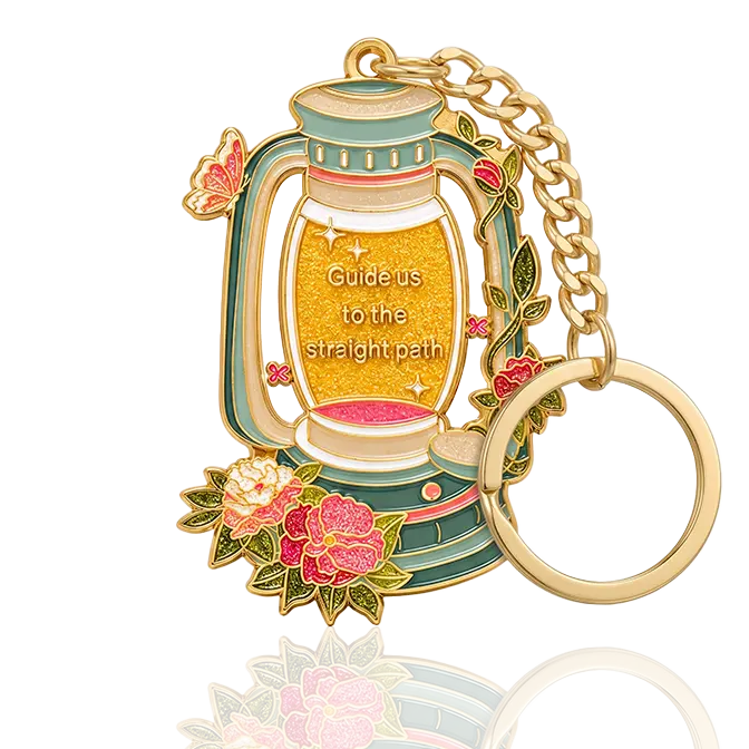 light soft enamel key ring with gillter