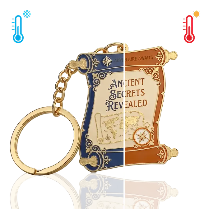 lottery ticket keychain with thermochromic color