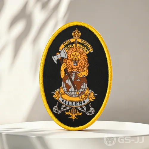 Custom Allen Family Heraldic Lion Crest Printed Patch Custom Allen Family Heraldic Lion Crest Printed Patch