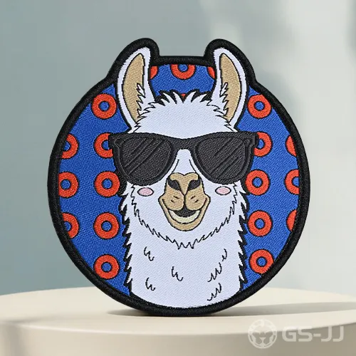 Custom Cool Llama Cartoon Woven Patches Custom Cool Llama Cartoon Woven Patches
