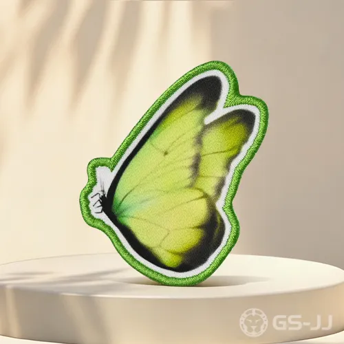 Custom Lime Green Gradient Butterfly Shaped Printed Patch Custom Lime Green Gradient Butterfly Shaped Printed Patch