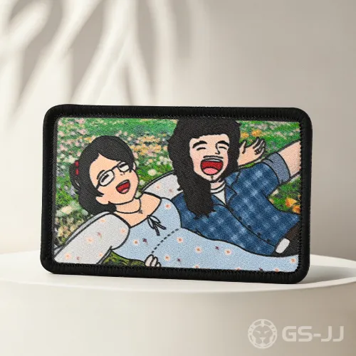 Custom Summer Meadow Couple Portrait Printed Patch Custom Summer Meadow Couple Portrait Printed Patch