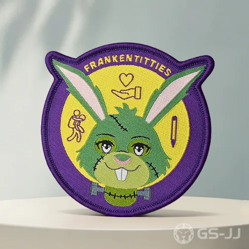 Frankenstein Bunny Halloween Woven Patches Frankenstein Bunny Halloween Woven Patches