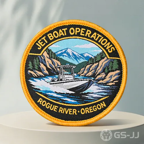 Jet Boat River Adventure Woven Patches Jet Boat River Adventure Woven Patches
