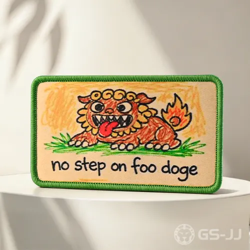 No Step On Foo Doge Hand-drawn Printed Patch No Step On Foo Doge Hand-drawn Printed Patch