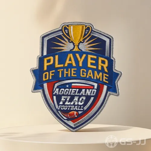 Player of the Game Football Shield Printed Patch Player of the Game Football Shield Printed Patch
