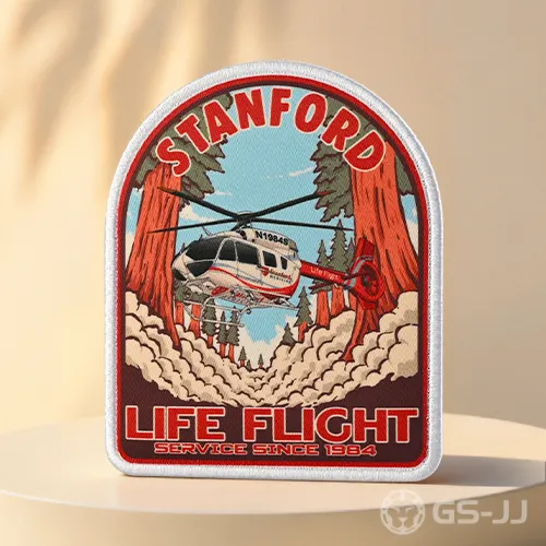 Stanford Life Flight Rescue Helicopter Printed Patch Stanford Life Flight Rescue Helicopter Printed Patch