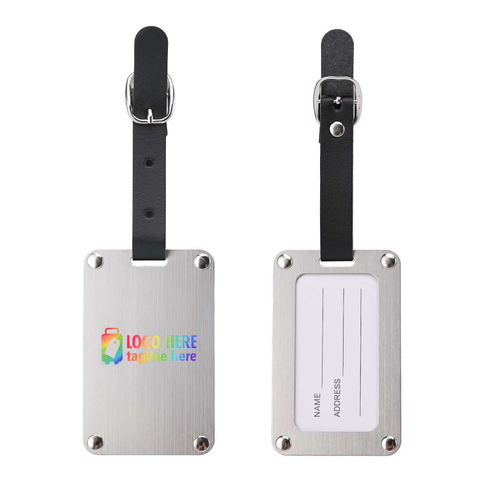 Brushed Silver Tone Stainless Steel Luggage Tag Free Shipping Brushed Silver Tone Stainless Steel Luggage Tag Free Shipping