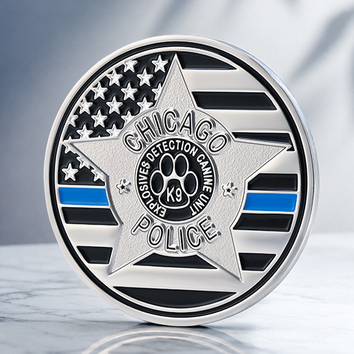 Chicago Police K9 And Vapor Wake Challenge Coin