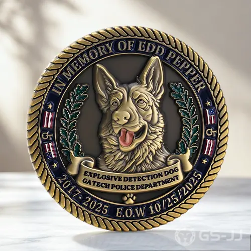 Edd Pepper EOW K9 Tribute Police Challenge Coin Edd Pepper EOW K9 Tribute Police Challenge Coin