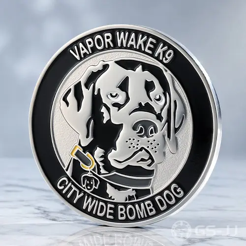 Chicago Police K9 And Vapor Wake Challenge Coin Chicago Police K9 And Vapor Wake Challenge Coin