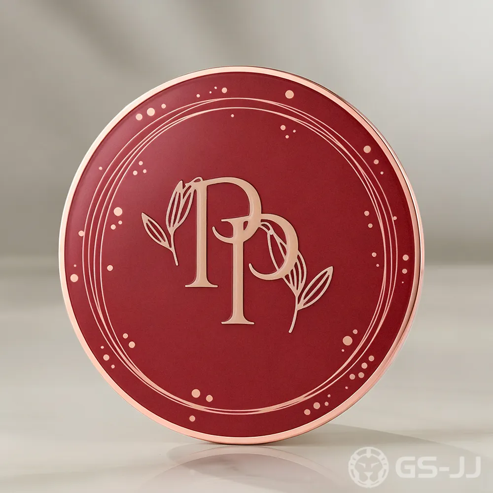 Red PP Monogram Pin Red PP Monogram Pin