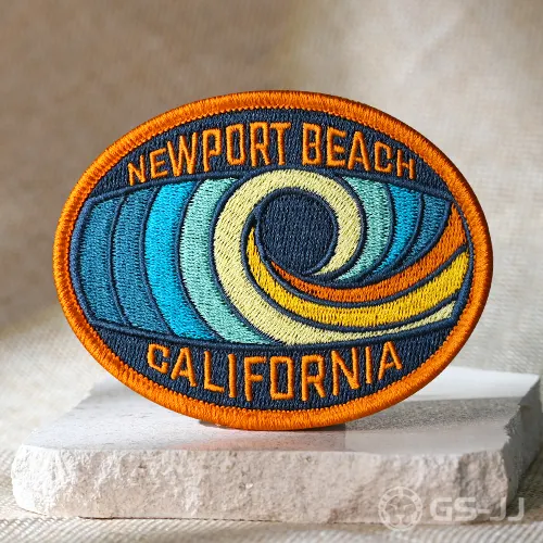 Newport Beach Wave Embroidered Patches Newport Beach Wave Embroidered Patches