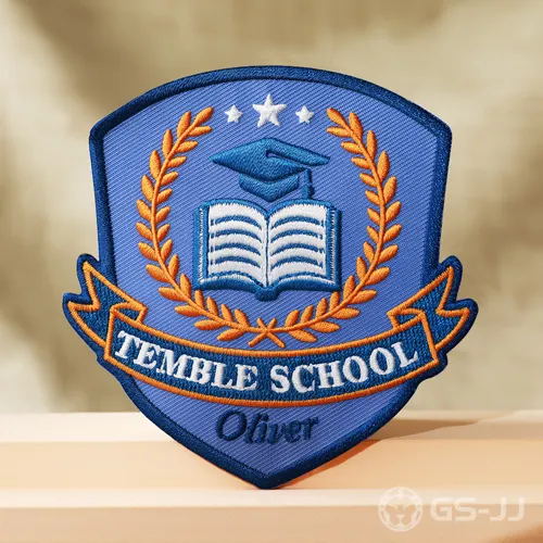 Temble School Crest Embroidered Patches Temble School Crest Embroidered Patches