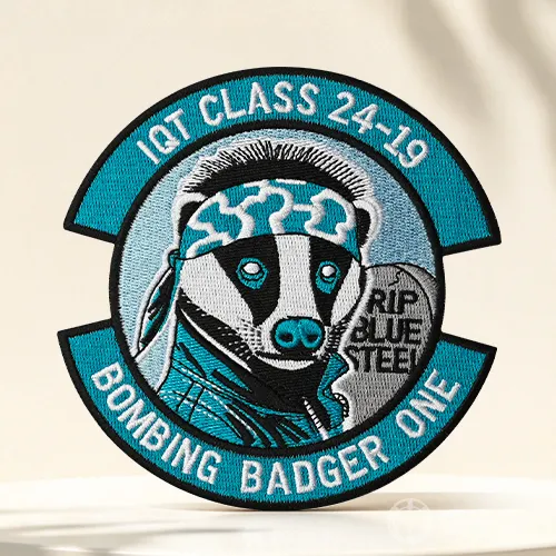 Bombing Badger One Custom Embroidered Patches Bombing Badger One Custom Embroidered Patches