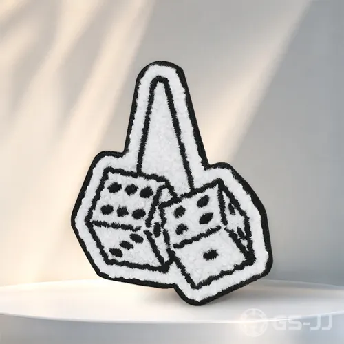 Fuzzy Lucky Dice Custom Letterman Patches Fuzzy Lucky Dice Custom Letterman Patches