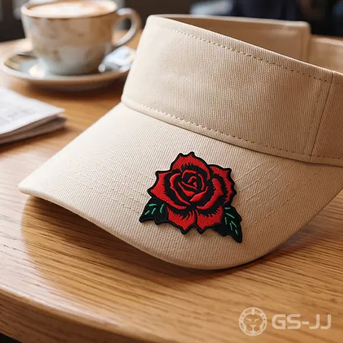 Custom Black Outline Red Rose Patch Custom Black Outline Red Rose Patch