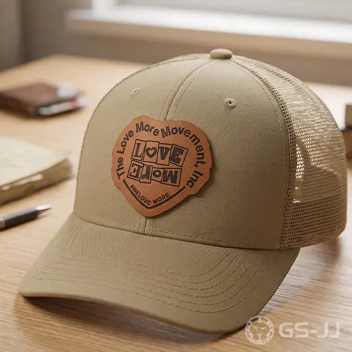 Custom Love More Heart Leather Patch Custom Love More Heart Leather Patch