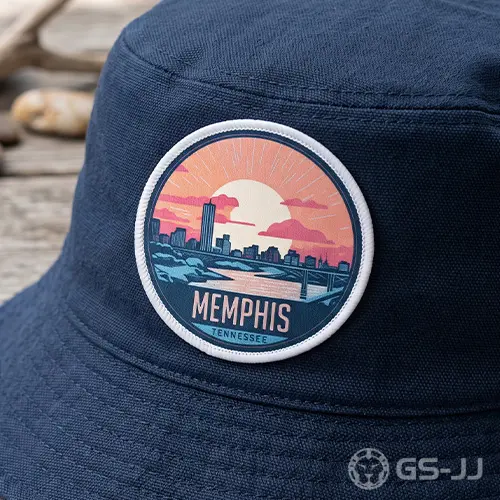 Memphis Sunset Skyline Woven Patch Memphis Sunset Skyline Woven Patch